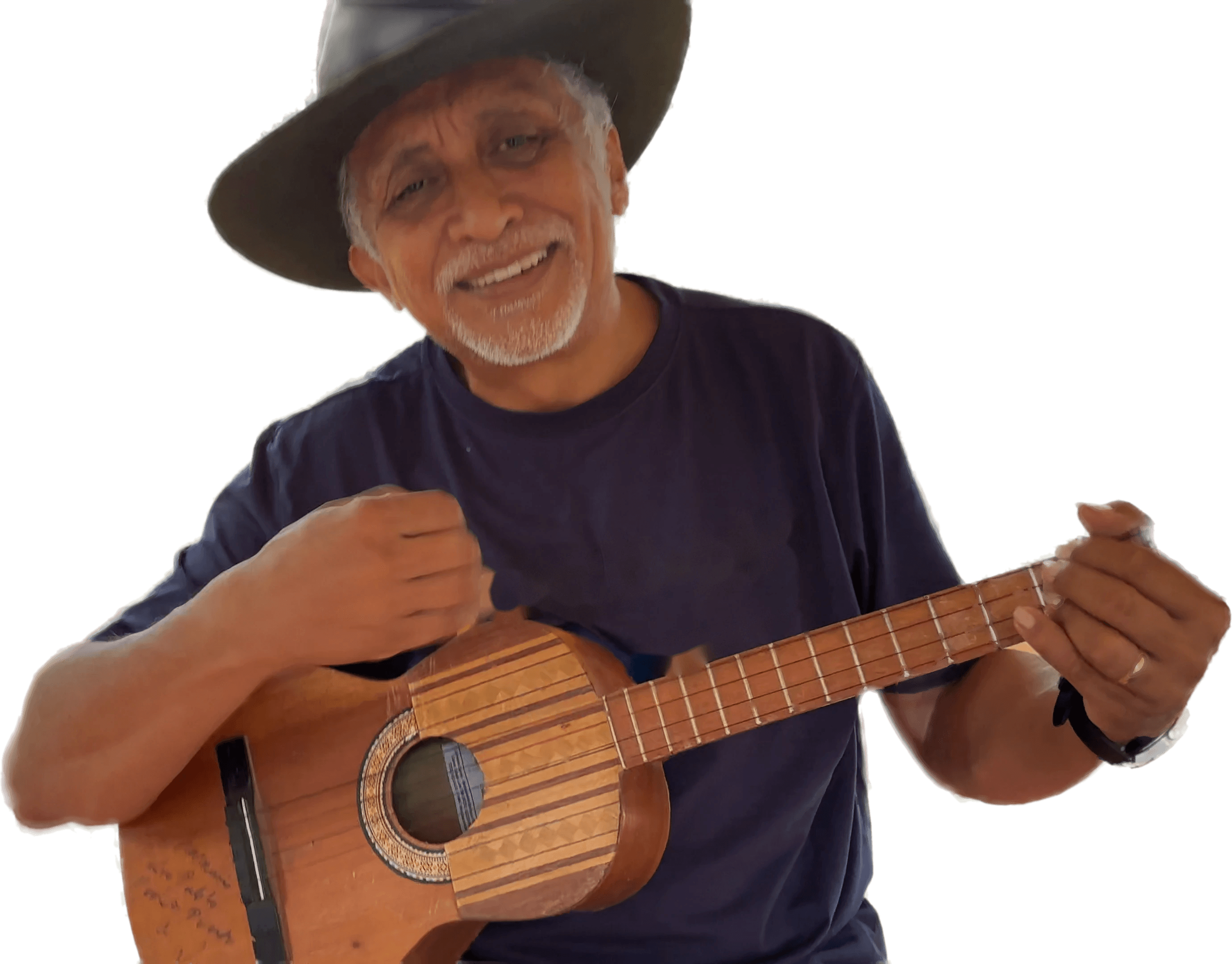 Pedro Pablo Pérez Puerta tocando el cuatro.